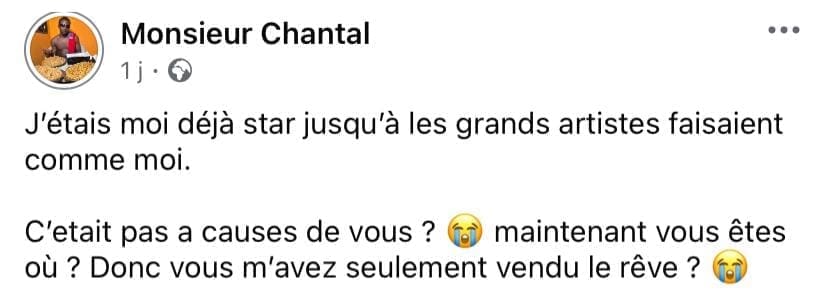 Après plusieurs jours d’agitation sur les réseaux sociaux, où d’anciens posts du comédien refont surface, Monsieur Chantal sort du silence.