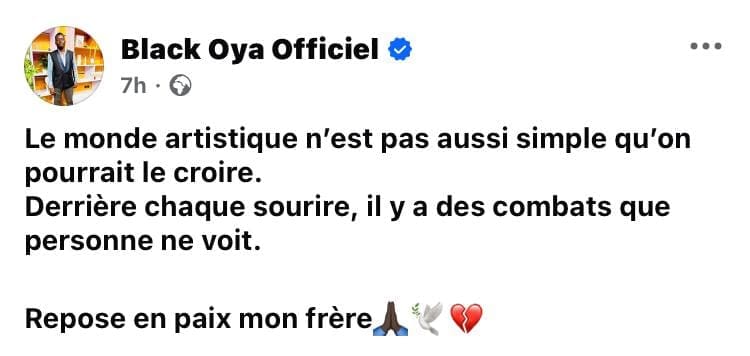 Le comédien Mouta Penda est décédé le mercredi 4 mars à l’hôpital de district de la Cité des Palmiers à Douala, des suites de maladie. 